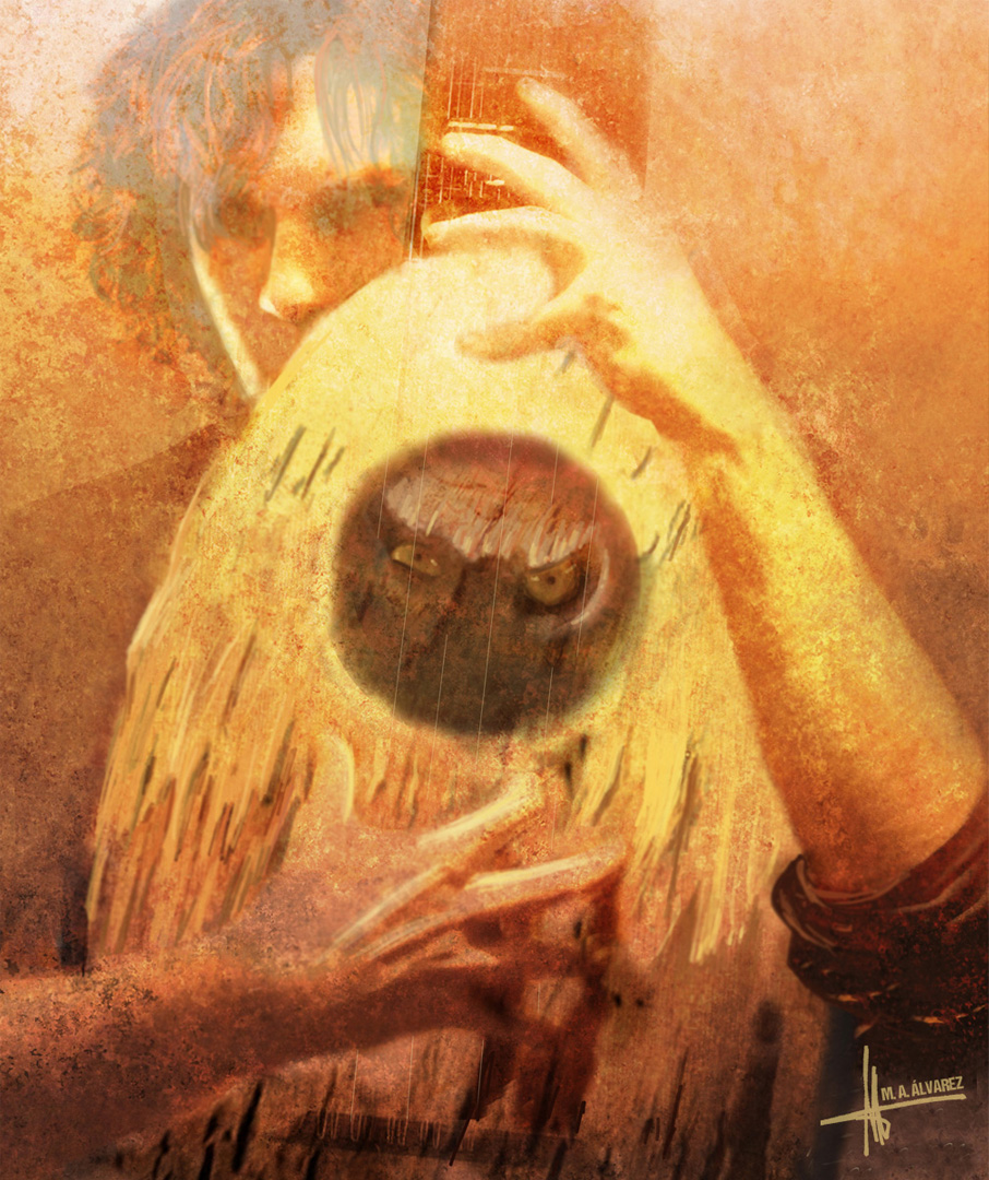 The Face Within the Lute. M.A. Álvarez. Cover illustration bt M.A. Álvarez